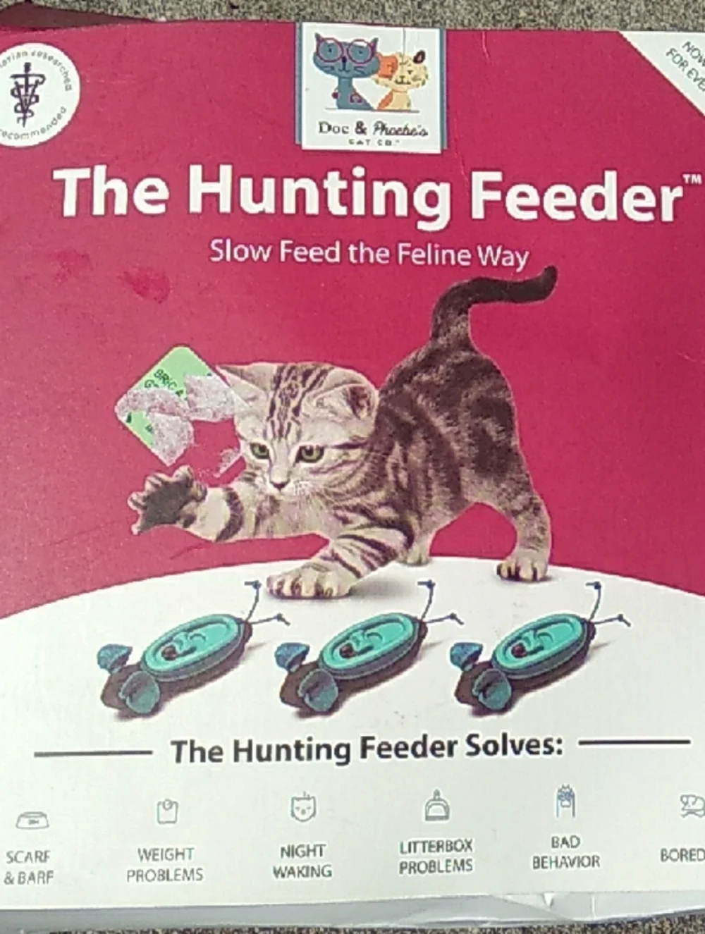 The Hunting Feeder Slow Feed Cat Bowl - Pink